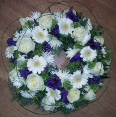 wreath in white & purple - 